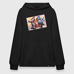 Толстовка-худи оверсайз Тарталья из Genshin Impact, цвет: черный