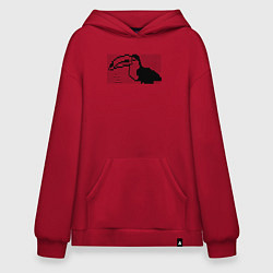 Толстовка-худи оверсайз Le toucan has arrived - Twitch ASCII art, цвет: красный