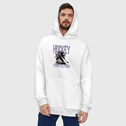 Толстовка-худи оверсайз Hockey жизнь на льду, цвет: белый — фото 2