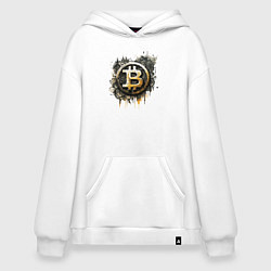 Толстовка-худи оверсайз Bitcoin BTC, цвет: белый