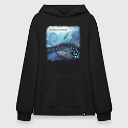 Толстовка-худи оверсайз Subnautica - подводный мир, цвет: черный