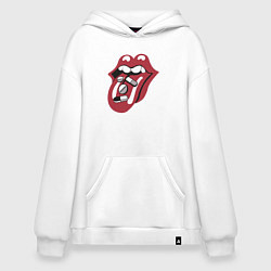 Толстовка-худи оверсайз Rolling stones pills, цвет: белый