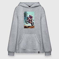 Толстовка-худи оверсайз Мотокросс - экстрим, цвет: меланж