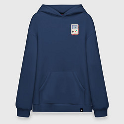Толстовка-худи оверсайз Игровая консоль Геймбой - мини, цвет: тёмно-синий