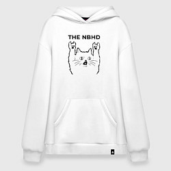 Толстовка-худи оверсайз The Neighbourhood - rock cat, цвет: белый
