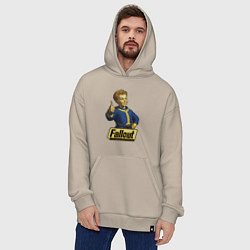 Толстовка-худи оверсайз Real vault boy, цвет: миндальный — фото 2