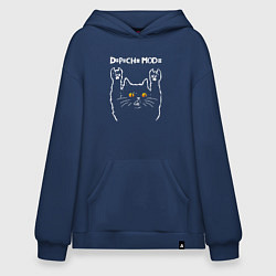 Толстовка-худи оверсайз Depeche Mode rock cat, цвет: тёмно-синий