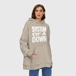 Толстовка-худи оверсайз SoD - System of a Down, цвет: миндальный — фото 2
