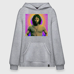 Толстовка-худи оверсайз Jim Morrison Galo Glitch Art, цвет: меланж