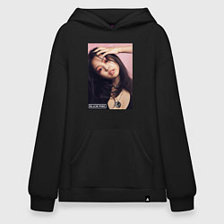 Толстовка-худи оверсайз Jennie Blackpink photo, цвет: черный