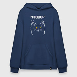 Толстовка-худи оверсайз Powerwolf rock cat, цвет: тёмно-синий