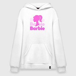 Толстовка-худи оверсайз Логотип Барби объемный, цвет: белый