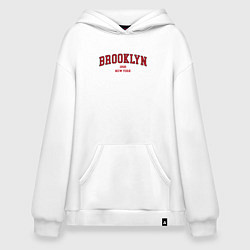 Толстовка-худи оверсайз Brooklyn New York, цвет: белый