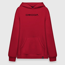 Толстовка-худи оверсайз Omoda big black logo, цвет: красный