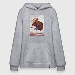 Толстовка-худи оверсайз Лось хоба, цвет: меланж