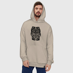 Толстовка-худи оверсайз Tribal Abstract Mask, цвет: миндальный — фото 2