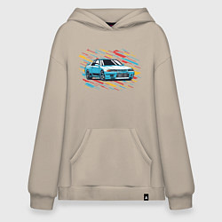 Толстовка-худи оверсайз Nissan Skyline R32 GTR, цвет: миндальный