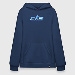 Толстовка-худи оверсайз CS2 blue logo, цвет: тёмно-синий