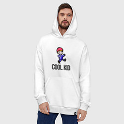 Толстовка-худи оверсайз Cool kid, цвет: белый — фото 2