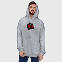 Толстовка-худи оверсайз Rock forever, цвет: меланж — фото 2