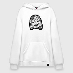 Толстовка-худи оверсайз Ahegao baby, цвет: белый