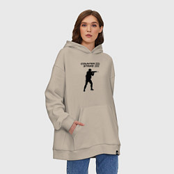 Толстовка-худи оверсайз Counter strike 2 classik, цвет: миндальный — фото 2