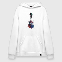 Толстовка-худи оверсайз Guitar splash, цвет: белый