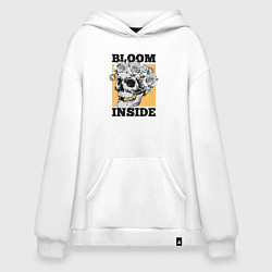 Толстовка-худи оверсайз Bloom inside, цвет: белый