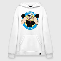 Толстовка-худи оверсайз Popeye GYM, цвет: белый