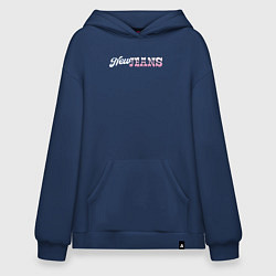 Толстовка-худи оверсайз Newjeans logo, цвет: тёмно-синий