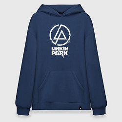 Толстовка-худи оверсайз Linkin Park - white, цвет: тёмно-синий