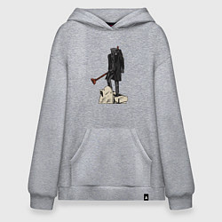 Толстовка-худи оверсайз Камерамен победил скибиди туалет, цвет: меланж