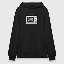 Толстовка-худи оверсайз TV game over, цвет: черный