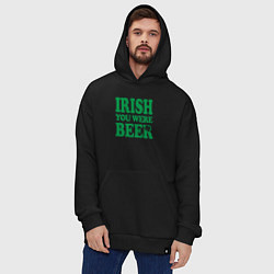 Толстовка-худи оверсайз Irish you were beer, цвет: черный — фото 2