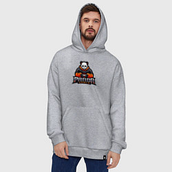 Толстовка-худи оверсайз Панда геймер с гейпадом, цвет: меланж — фото 2