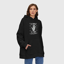 Толстовка-худи оверсайз X-ray streetwear, цвет: черный — фото 2