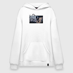 Толстовка-худи оверсайз Сон Чжин У, цвет: белый