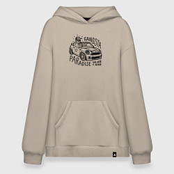 Толстовка-худи оверсайз Gangsta paradise, цвет: миндальный