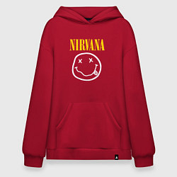 Толстовка-худи оверсайз Nirvana original, цвет: красный