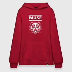 Толстовка-худи оверсайз Muse rock panda, цвет: красный