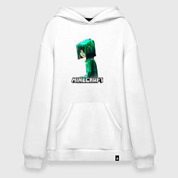 Толстовка-худи оверсайз Minecraft девушка с зелеными волосами, цвет: белый