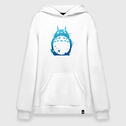 Толстовка-худи оверсайз Blue Totoro, цвет: белый