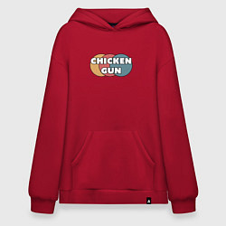 Толстовка-худи оверсайз Chicken gun круги, цвет: красный