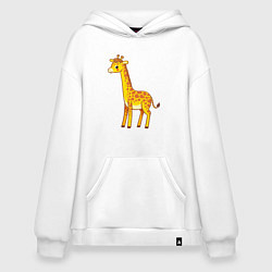 Толстовка-худи оверсайз Добрый жираф, цвет: белый