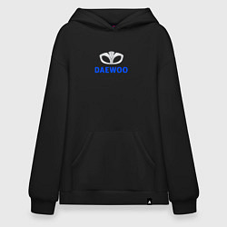 Толстовка-худи оверсайз Daewoo sport auto logo, цвет: черный