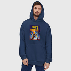 Толстовка-худи оверсайз Bart Simpson - punks not dead, цвет: тёмно-синий — фото 2