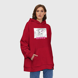 Толстовка-худи оверсайз Девушки Хоккайдо супер очаровательны, цвет: красный — фото 2