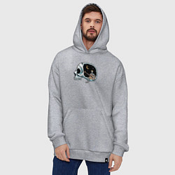 Толстовка-худи оверсайз Dead music, цвет: меланж — фото 2