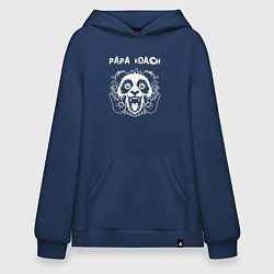 Толстовка-худи оверсайз Papa Roach rock panda, цвет: тёмно-синий