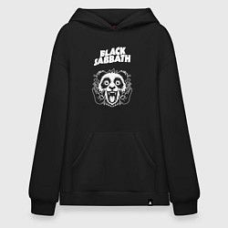 Толстовка-худи оверсайз Black Sabbath rock panda, цвет: черный